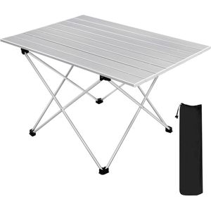 Aluminium campingtafel, draagbare klaptafel, ruimtebesparend, licht, voor picknick, tuin, 68 x 46 x 40 cm, zilve