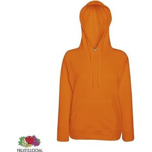 Fruit of the Loom Lady-Fit hoodie - Lightweight - Maat M - Kleur Orange
