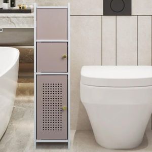 Badkamerkast - Toiletpapierhouder - Klein - Grijs