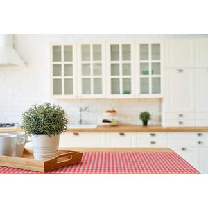 Tafelloper 40 x 150 cm rood/wit geruit (kleur en grootte naar keuze) - hoogwaardige tafelloper van 100% katoen in Scandinavische landhuisstijl
