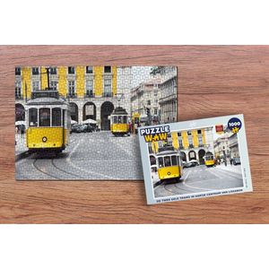 Puzzel De twee gele trams in hartje centrum van Lissabon - Legpuzzel - Puzzel 1000 stukjes volwassenen