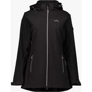 Kjelvik lange dames softshell jas zwart - Maat 110 - Winddicht en waterafstotend - Ademend materiaal