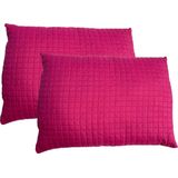 2x Plain - Sierkussen - Zacht - SyndonFill ® - Wasbaar - 60x70cm - Oud rose