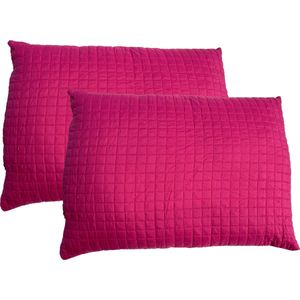 2x Plain - Sierkussen - Zacht - SyndonFill ® - Wasbaar - 60x70cm - Oud rose