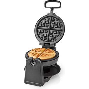 Nedis Wafelijzer - Belgische wafels - 17 cm - 1000 W - Automatische temperatuurregeling - ABS / Roestvrij Staal