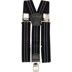 bretels heren - Bretels - bretels heren volwassenen - bretellen voor mannen - bretels heren met brede clip -Grijs-Zwart