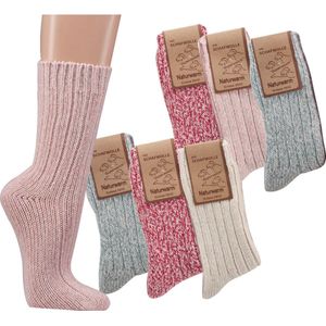 3-Pack Socke - ""Noorse Sok"" - Wollen Sokken - Thermo - Warme - 1 bundel met 3 paar - Maat 39-42 - Kleurenmix