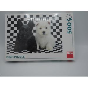 Dino puzzel Puppies zwart wit , 500 stukjes