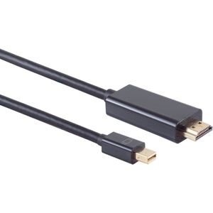 Powteq - 2 meter - Premium mini Displayport naar HDMI kabel - 4K 30 Hz - Gold-plated - 3 x afgeschermd - Topkwaliteit kabel