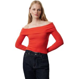 Trendyol Antraciet Carmen Kraag Getailleerd/Past Op Het Lichaam Crop Flexibele Gebreide Blouse Twoaw25Bz00008