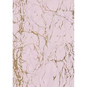 Inpakpapier Marmer Roze Goud Cadeaupapier- Breedte 30 cm - 200m lang