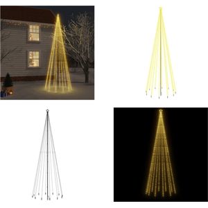 vidaXL Kerstboom met grondpin 732 LED's warmwit 500 cm - Kerstboom Met Grondpin - Kerstbomen Met Grondpinnen - Kunstkerstboom - Kerstkunstboom