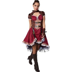 dressforfun - Steampunk edelvrouw S - verkleedkleding kostuum halloween verkleden feestkleding carnavalskleding carnaval feestkledij partykleding - 302295