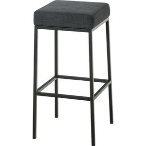 Moderne barkruk Vierkant - Zonder rugleuning - Ergonomisch - Set van 1 - Barstoelen voor keuken of kantine - Vierkant - Polyester - Donkergrijs/zwart - Zithoogte 85cm