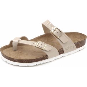 Rohde - 5575-14 - Teenslippers - Beige - Lak - Zacht Voetbed