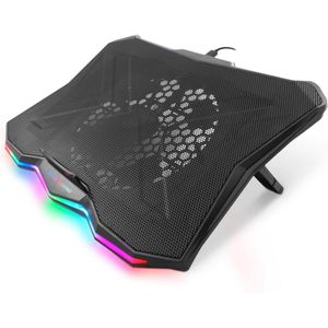 Draagbare koeler voor laptops tot 17,3 inch met stille ventilator en verstelbare standaard