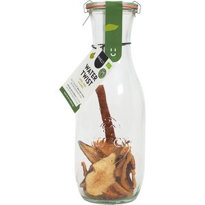 Pineut® Watertwist - Tafelwater Appel, Peer & Kaneel - BIO - Waterkaraf met deksel - Waterkan Glas 1L - Orginineel cadeau - Water met een smaakje - Hervulbaar - Gezond & Gezellig genieten