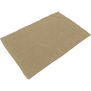Urban Living Badkamerkleedje/badmat tapijt - voor op de vloer - beige - 50 x 80 cm - anti slip