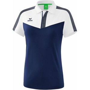 Erima Squad Polo Dames Wit- New Navy-Slate Grijs Maat 36