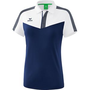 Erima Squad Polo Dames Wit- New Navy-Slate Grijs Maat 36