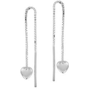 Schitterende Zilveren Doortrekoorbellen met Hart | Oorbellen |Oorhangers|Lange oorbellen hanger Hart