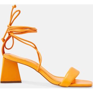 Mangará Caúna Dames sandalen Geitenleer - 6,5cm blokhak - Oranje - Maat 39