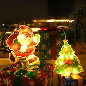 CNL Sight LED kerstverlichting(Willekeurige 2 led-zuignappen set) -verlichte kerstfiguren- Led Zuignap Venster Hanglampen- voor ramen/opgehangen-Kerst decoratie verlichting-Kerst Raamverlichting