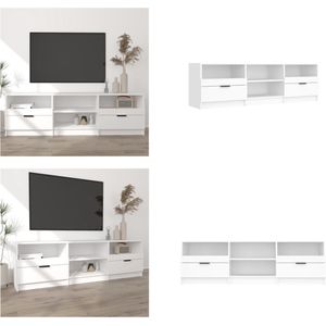 vidaXL Tv-meubel 150x33-5x45 cm bewerkt hout wit - Tv-kast - Tv-kasten - Tv-meubel - Hifi-meubel