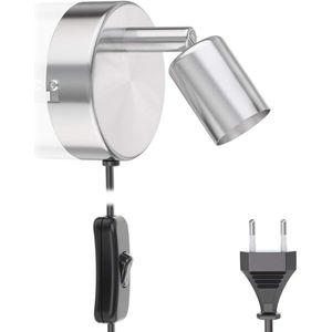 ApexArte® Wandlamp Binnen met Snoer - Wandlamp met Stekker voor Binnen - met Dimbare Schakelaar - Industrieel en Vintage - Slaapkamer Bedlampje