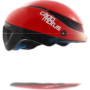 CADOMOTUS Omega Aero Helm | Professionele Aerodynamische Helm |  Schaatshelm | Fietshelm | Triathlonhelm | Ultra Licht & Lage weerstand | Voor Volwassenen | Maat S (50 - 55 cm) Rood | Vizier Optioneel