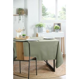 Stof Textiles Tafelkleed - 145 x 240 cm - salie groen - Eettafel tafellakens - polyester stof - tafel dekken - nette afwerking