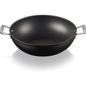 Teflon Wokpan 32 cm met Handgrepen voor Gezond Koken