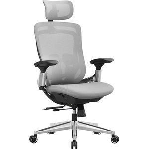 Rootz Dove Grijze Bureaustoel - Ergonomische stoel - Draaistoel - Stalen frame - Verstelbare hoogte - Comfortabele vulling - 70cm x 70cm x (115-125)cm