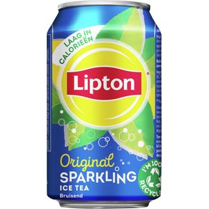 Lipton Ice Tea Sparkling, Frisdrank, Koolzuurhoudend, Blik, 330 ml (pak 24 stuks)