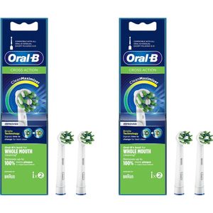 ORAL-B - Opzetborstels - CROSS ACTION - Elektrische tandenborstel borsteltjes - 4 PACK