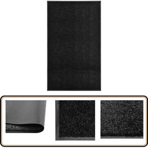 vidaXL Deurmat - Wasbaar - 90x150 cm - Zwart Vloermat - Deurmat - Entree Mat - Antislip Mat - Zwarte Mat