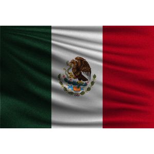 Partychimp Mexicaanse Vlag Mexico - 90x150 Cm - Polyester - Groen/wit/rood