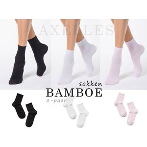 Bamboo sokken in pastel kleuren, 3-paar geschenkset, maat 38/39 (25).