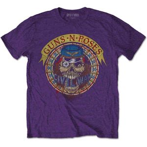 Guns N' Roses - Skull Circle Heren T-shirt - L - Paars