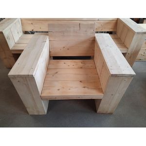 loungestoel van nieuw blank steigerhout 60cm