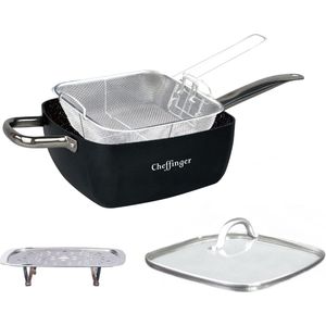 Cheffinger Stoompan - Frituurpan 4-delig set - 24 cm