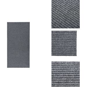 vidaXL Tapijtloper Modern - Tapijt - 100 x 200 cm - Grijs - 70% PP 30% PES - Vloerkleed