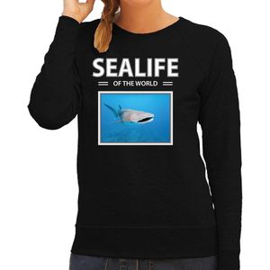 Dieren foto sweater Tijgerhaai - zwart - dames - sealife of the world - cadeau trui Haaien liefhebber XL