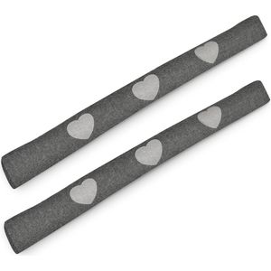 Beautissu Tuuli HR – Set van 2 Tochtstopper Deur 120x8 cm – Tochtrol Antraciet Tochtkussen voor Deur en Ramen