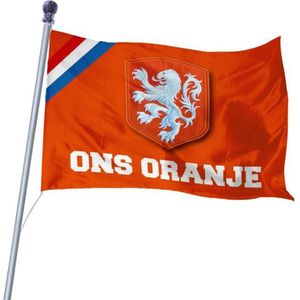 Vlag KNVB 100x150 cm - Ons Oranje-Maat-Stuks-Kleur-Oranje
