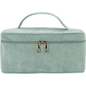 JGS ® Stijlvolle Corduroy Toilettas voor Vrouwen en Meisjes - Perfect voor Reizen en Cosmetica Organisatie