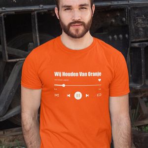 Oranje T-shirt EK WK Wij Houden Van Oranje Music Player - MAAT M - Heren Feestkleding & Carnavalskleding