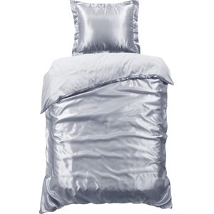 Beauty Silk Dekbedovertrek - 140x200/220 - Glans Satijn - Grijs