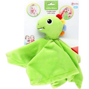 Toi-toys Knuffeldoekje met rammelaar Dino Junior 30 Cm Pluche Groen