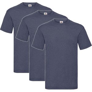 3 Pack Shirts Fruit of the Loom Ronde Hals Vintage Heather Navy Maat XXXL (3XL) Valueweight